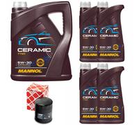 Olio Motore Set Mannol 5W-30 IN Ceramica 9 Litro + Filtro per Mitsubishi L200