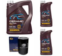 Olio Motore Set Mannol 5W-40 Ceramica Ultra 7Liter + per Citroen LDV Peugeot