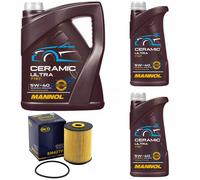 Olio Motore Set Mannol 5W-40 Ceramica Ultra 7Liter + per Mercedes VW Touareg