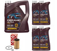 Olio Motore Set Mannol 5W-40 Ceramica Ultra 9Liter + per Mercedes Vito Viano