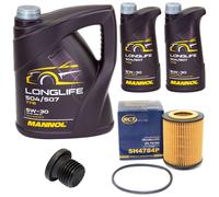 Olio Motore Set Mannol 5W30 7 Litro + Filtro Olio+Vite per Audi A6 Avant 3.2 FSI