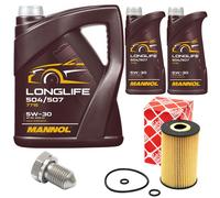 Olio Motore Set Mannol 5W30 7 Litro + Filtro Olio+Vite per VW Crafter Multivan