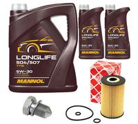 Olio Motore Set Mannol 5W30 7 Litro + Filtro Olio+Vite per VW Crafter Multivan V