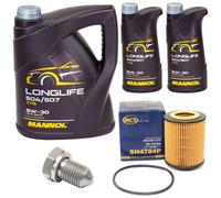 Olio Motore Set Mannol 5W30 7 Litro +Filtro+Vite per Audi A6 Avant 3.2
