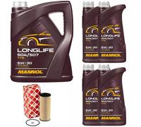 Olio Motore Set Mannol 5W30 Api Sn 9 Litro + Filtro per VW Crafter 30-35 30-50