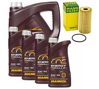 Olio Motore Set Mannol 5W30 Energia Formula 9 Litro + Filtro per Opel Movano B