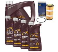 Olio Motore Set Mannol 5W30 Energia Formula JP 9 Litro + Filtro per Opel Movano