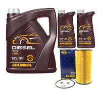 Olio Motore Set Mannol Diesel Tdi 5W-30 Api 7 Litro + Filtro per BMW 5er 525 E34