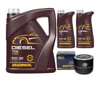 Olio Motore Set Mannol Diesel Tdi 5W-30 Api 7 Litro + Filtro per Fiat Ducato 120