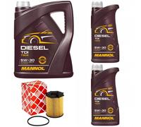 Olio Motore Set Mannol Diesel Tdi 5W-30 Api 7 Litro + Filtro per Fiat Scudo Bus