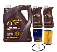 Olio Motore Set Mannol Diesel Tdi 5W-30 Api 7 Litro + Filtro per Kia Pro Cee ´ D