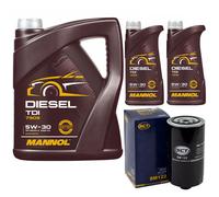 Olio Motore Set Mannol Diesel Tdi 5W-30 Api 7 Litro + Filtro per VW Lt 28-35