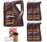 Olio Motore Set Mannol Diesel Tdi 5W-30 Api 9 Litro + Filtro Olio per Mercedes