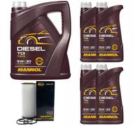Olio Motore Set Mannol Diesel Tdi 5W-30 Api 9 Litro + Filtro per BMW 7er 730d