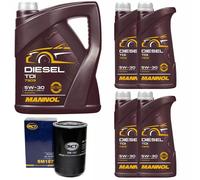 Olio Motore Set Mannol Diesel Tdi 5W-30 Api 9 Litro + Filtro per Citroen Jumper