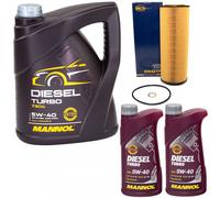 Olio Motore Set Mannol Diesel Turbo 5W40 Api 7 Litro + Olio per VW Passat 2.5TDI