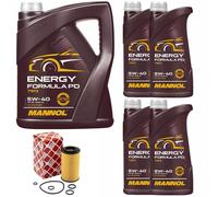 Olio Motore Set Mannol Energia Formula 5W-40 9 Litro + Filtro Olio per Mercedes