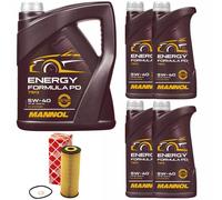 Olio Motore Set Mannol Energia Formula 5W-40 9 Litro + Filtro per Ssangyong