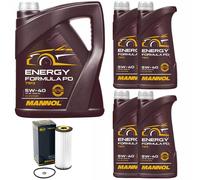 Olio Motore Set Mannol Energia Formula 5W-40 9 Litro + Filtro per VW Lt 28-35