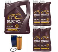 Olio Motore Set Mannol Energia Formula Pd 5W-40 9 Litro + Filtro per VW Lt 28-46