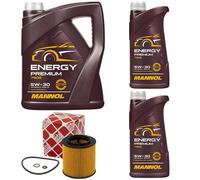 Olio Motore Set Mannol Energia Premium 5W-30 7 Litro + Filtro per BMW 3er 335i