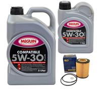 Olio Motore Set SAE 5W-30 Plus Meguin 6 Litro + Filtro Olio per BMW 7er 728i Il