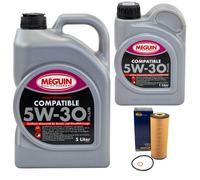 Olio Motore Set SAE 5W-30 Plus Meguin 6 Litro + Filtro Olio per Mercedes