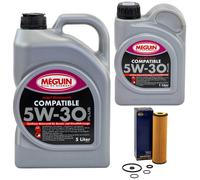 Olio Motore Set SAE 5W-30 Plus Meguin 6 Litro + Filtro Olio per Mercedes CLK.