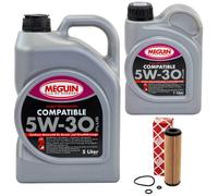 Olio Motore Set SAE 5W-30 Plus Meguin 6 Litro + Filtro Olio per Mercedes CLK