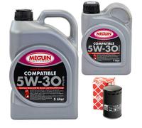 Olio Motore Set SAE 5W-30 Plus Meguin 6 Litro + Filtro per Audi A4 Avant RS4 8D5