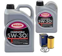 Olio Motore Set SAE 5W-30 Plus Meguin 6 Litro + Filtro per BMW 3er E46 5er 520d
