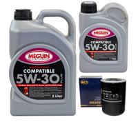 Olio Motore Set SAE 5W-30 Plus Meguin 6 Litro + Filtro per Citroen Jumper Bus