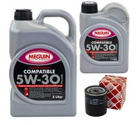 Olio Motore Set SAE 5W-30 Plus Meguin 6 Litro + Filtro per Citroen Peugeot Boxer