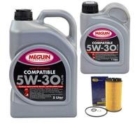Olio Motore Set SAE 5W-30 Plus Meguin 6 Litro + Filtro per Hyundai Tucson Kia