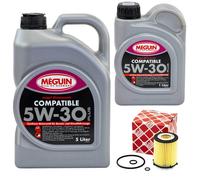 Olio Motore Set SAE 5W-30 Plus Meguin 6 Litro + Filtro per Mercedes Classe B Cla
