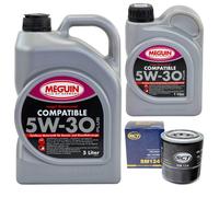 Olio Motore Set SAE 5W-30 Plus Meguin 6 Litro + Filtro per Subaru Tribeca 3.0 B9