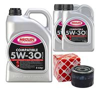 Olio Motore Set SAE 5W-30 Plus Meguin 7 Litro + Filtro per Fiat Ducato Bus 100
