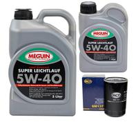 Olio Motore Set SAE 5W-40 Vollsynth Meguin 6 Litro + Filtro per Mazda CX-9 3.7