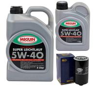 Olio Motore Set SAE 5W-40 Vollsynth Meguin 6 Litro + Filtro per VW Transporter