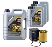 Olio Motore Set Top Tec 4100 5W-40 8 Litro + Filtro per Audi A8 4.2 3.7 4D2 4D8