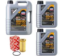 Olio Motore Set Top Tec 6200 0W-20 Liqui Moly 7 Litro + Filtro per Audi A4 Q7 A6
