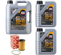 Olio Motore Set Top Tec 6200 0W-20 Liqui Moly 7 Litro + Filtro per Audi A5 A6 A7