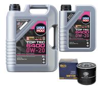 Olio Motore Set Top Tec 6400 0W-20 Liqui Moly 6 Litro + Filtro per Dacia Dokker