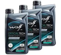 Olio Motore WOLF OFFICIALTECH C3 SP Extra SAE 5W30 3 x 1 L per Audi BMW