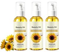 Olio Nutriente Multiuso al Girasole, Olio riparatore e idratante a lunga durata, Idratazione a rapido assorbimento, Nutre in profondità la pelle secca, per viso, corpo e capelli（3Pcs）