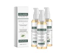 Olio per Corpo Lifting Collagene,100ML Olio Corpo Lifting Glow,Grasso e ad Assorbimento Rapido per Collo,Petto,Braccia, Gambe 3PC