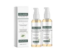 Olio per Corpo Lifting Collagene,100ML Olio Corpo Lifting Glow,Grasso e ad Assorbimento Rapido per Collo,Petto,Braccia, Gambe 2PC
