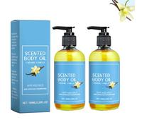 Olio per il corpo alla vaniglia al caramello, idratante, nutriente per la pelle secca, mani del corpo non grasse, ad assorbimento rapido, dolce profumato, trattamento rilassante (2 pezzi)