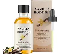 Olio per il corpo di vaniglia, umidità profonda, olio per massaggio alla vaniglia per pelle secca, corpo e viso, umidità profonda, non grasso, assorbimento rapido, adatto per tutti i tipi di pelle. (1