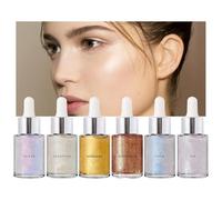 Olio per il corpo luccicante | Olio per il corpo splendente 30 ml | Evidenziatore liquido per il corpo, 6 colori, liquido dorato glitterato, olio per il trucco secco a lunga durata per donne adulte